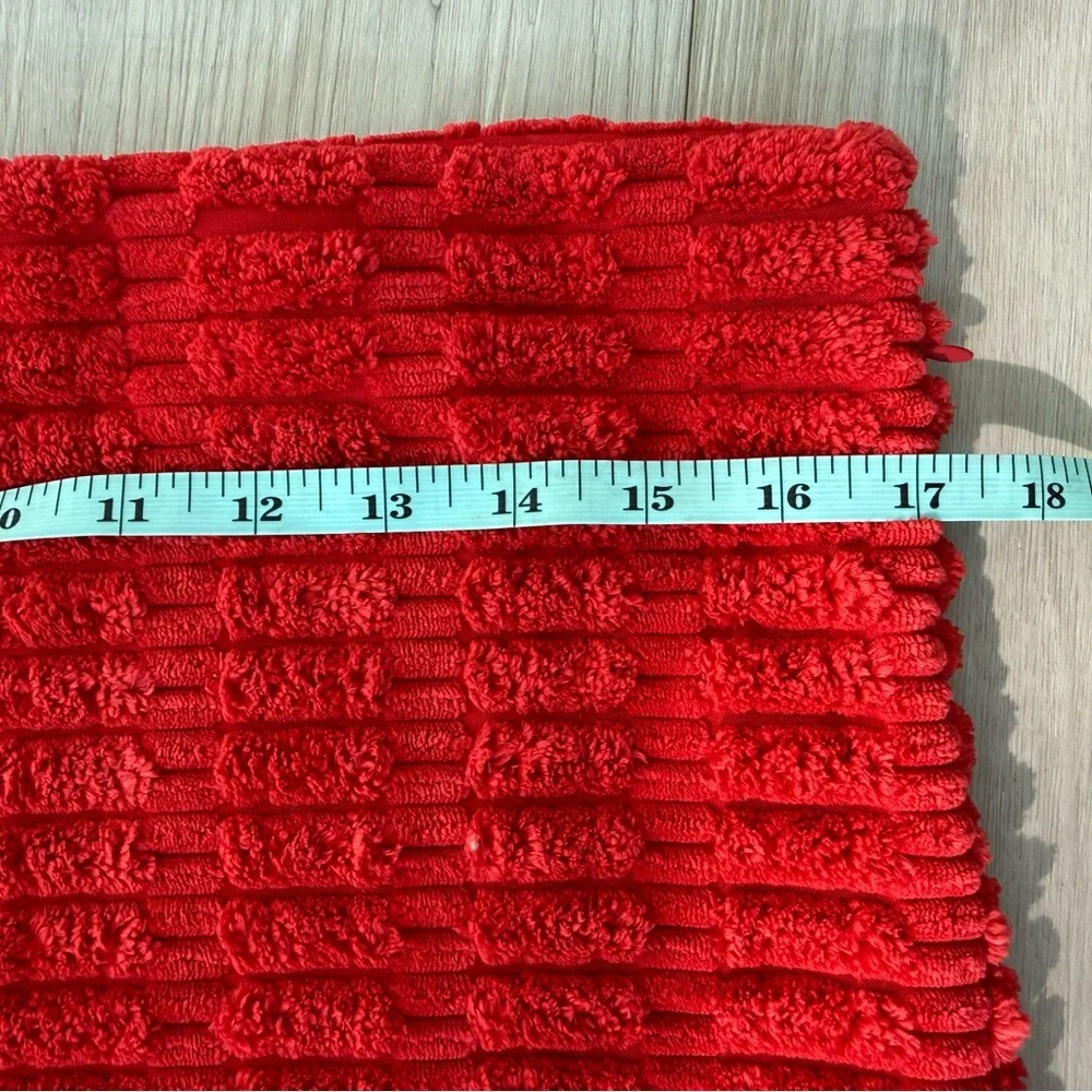 Cozy Soft Red Textured Pillow cases with zipper 17 1/2 inches